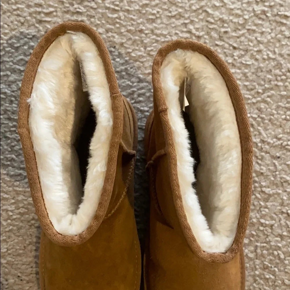 NEW Kookaburra UGG Suede Boots Faux Fur Chestnut - Picture 13 of 14